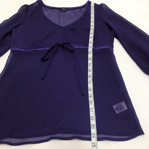 Guess Womens Purple Modele Sheer Blouse Size Small - Picture 4 of 7